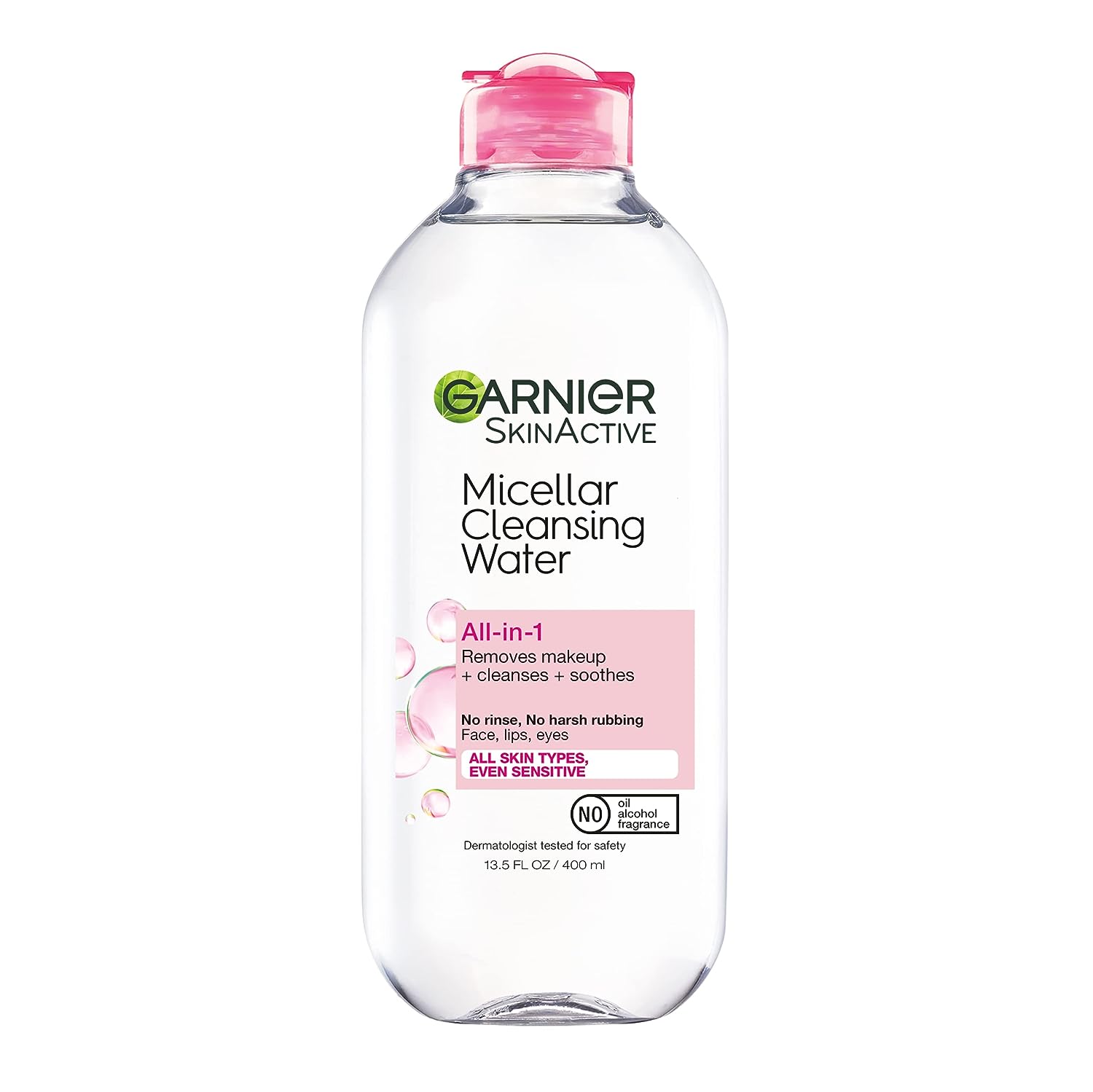 Garnier SkinActive Micellar Water for All Skin Types, Facial Cleanser & Makeup Remover, 13.5 fl. Oz, 1 count (Packaging May Vary) - Image 1